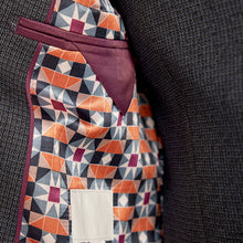 Load image into Gallery viewer, Navy Blue Regular Fit Trimmed Textured Suit Jacket