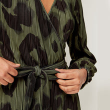 Load image into Gallery viewer, Khaki Green Long Sleeve Plisse Jumpsuit