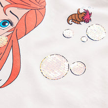 Load image into Gallery viewer, Blue Disney Little Mermaid 100% Cotton T-Shirt and Cycle Shorts Set