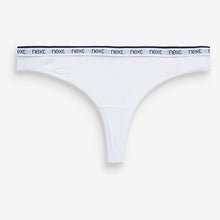 Load image into Gallery viewer, Pink/Blue Stripe Thong Cotton Rich Logo Knickers 4 Pack