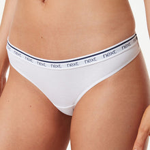 Load image into Gallery viewer, Pink/Blue Stripe Thong Cotton Rich Logo Knickers 4 Pack