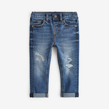 Load image into Gallery viewer, Mid Blue Denim 100% Cotton Distressed Jeans (3mths-6yrs)