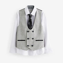 Load image into Gallery viewer, Grey /Ecru Check Waistcoat Set