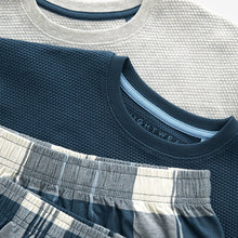 Load image into Gallery viewer, Blue/ Grey 2 Pack Check Woven Bottoms (4-12yrs)