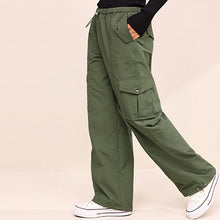 Load image into Gallery viewer, Khaki Green Parachute Pull On Cargo Trousers