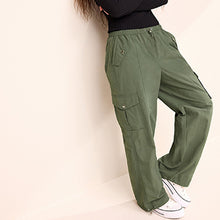 Load image into Gallery viewer, Khaki Green Parachute Pull On Cargo Trousers