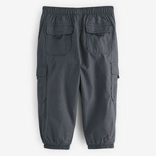 Load image into Gallery viewer, Charcoal Grey Lined Baggy Cargo Trousers with Toggle (3mths-6yrs)