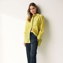 Load image into Gallery viewer, Green Sheer Long Sleeve Oversized Shirt