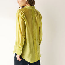 Load image into Gallery viewer, Green Sheer Long Sleeve Oversized Shirt