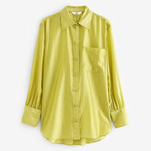 Load image into Gallery viewer, Green Sheer Long Sleeve Oversized Shirt