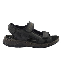 Load image into Gallery viewer, Men's Comfort Sandals Ortholite Black and Brown Leather