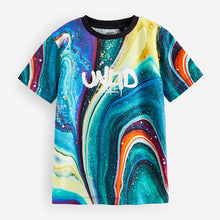 Load image into Gallery viewer, Multi Blue All-Over Print Short Sleeve T-Shirt (5-12yrs)