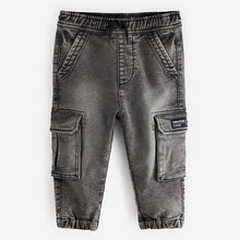 Load image into Gallery viewer, Grey Denim Comfort Cargo Jeans (3mths-6yrs)