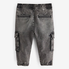 Load image into Gallery viewer, Grey Denim Comfort Cargo Jeans (3mths-6yrs)
