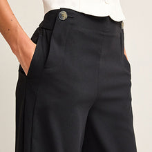 Load image into Gallery viewer, Black Tailored Crepe Super Wide Trousers