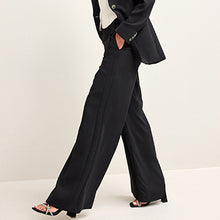 Load image into Gallery viewer, Black Tailored Crepe Super Wide Trousers