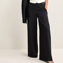 Load image into Gallery viewer, Black Tailored Crepe Super Wide Trousers