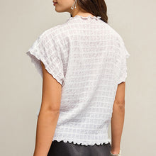 Load image into Gallery viewer, White Short Sleeve Textured T-Shirt