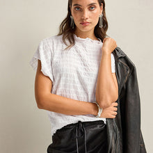 Load image into Gallery viewer, White Short Sleeve Textured T-Shirt