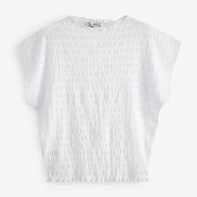 Load image into Gallery viewer, White Short Sleeve Textured T-Shirt