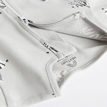 Load image into Gallery viewer, Green/Grey Baby Two Way Zip 100% Cotton Sleepsuits 3 Pack