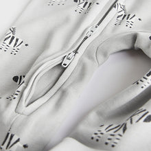 Load image into Gallery viewer, Green/Grey Baby Two Way Zip 100% Cotton Sleepsuits 3 Pack
