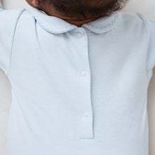 Load image into Gallery viewer, Pale Blue Collared Baby Sleepsuit (0-1.5-2yrs)