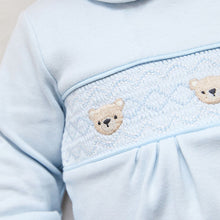 Load image into Gallery viewer, Pale Blue Collared Baby Sleepsuit (0-1.5-2yrs)