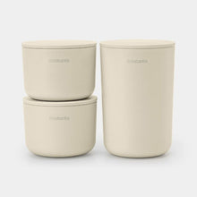Load image into Gallery viewer, Brabantia ReNew Storage Pots, set of 3 Soft Beige