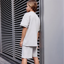 Load image into Gallery viewer, Grey Relax Fit Heavyweight T-Shirt and Shorts Set