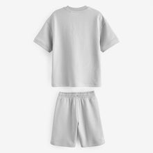 Load image into Gallery viewer, Grey Relax Fit Heavyweight T-Shirt and Shorts Set