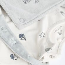 Load image into Gallery viewer, Grey Whale Baby Velour Dungaree and Bodysuit Set (0-18mths)