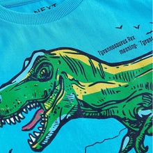 Load image into Gallery viewer, Blue Dinos 100% Cotton Short Sleeve Graphic T-Shirt (3-10yrs)