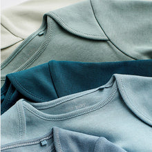Load image into Gallery viewer, Modern Blue 5 Pack Baby Long Sleeve Bodysuits