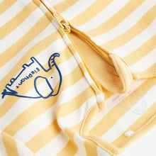 Load image into Gallery viewer, Yellow Baby Zip Sleepsuits 3 Pack