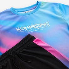 Load image into Gallery viewer, Multi/Black Mesh T-Shirt and Shorts Set