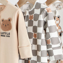Load image into Gallery viewer, Neutral Bear Baby Footless Checkerboard Sleepsuits 3 Pack