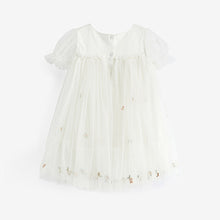 Load image into Gallery viewer, Cream Embroidered Mesh Party Dress