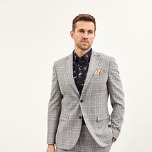 Load image into Gallery viewer, Grey Slim Check Suit Jacket