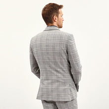 Load image into Gallery viewer, Grey Slim Check Suit Jacket