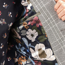 Load image into Gallery viewer, Grey Slim Check Suit Jacket