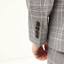 Load image into Gallery viewer, Grey Slim Check Suit Jacket