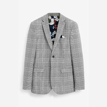 Load image into Gallery viewer, Grey Slim Check Suit Jacket