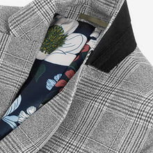 Load image into Gallery viewer, Grey Slim Check Suit Jacket