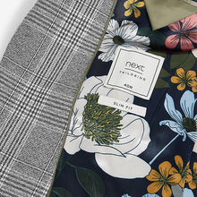 Load image into Gallery viewer, Grey Slim Check Suit Jacket