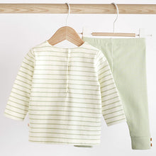 Load image into Gallery viewer, Green Bunny Baby Top And Leggings Set