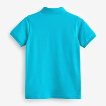 Load image into Gallery viewer, Blue Turquoise Short Sleeve Polo Shirt (3-12yrs)