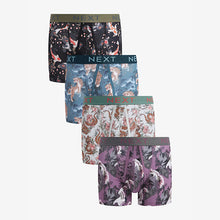 Load image into Gallery viewer, Blue/Purple Animal A-Front Boxers 4 Pack