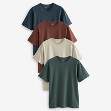 Load image into Gallery viewer, Blue/Light Grey/Brown/Green 100% Cotton T-Shirts 4 Pack