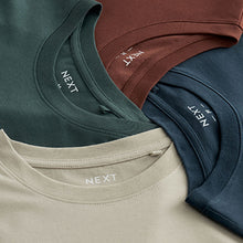 Load image into Gallery viewer, Blue/Light Grey/Brown/Green 100% Cotton T-Shirts 4 Pack